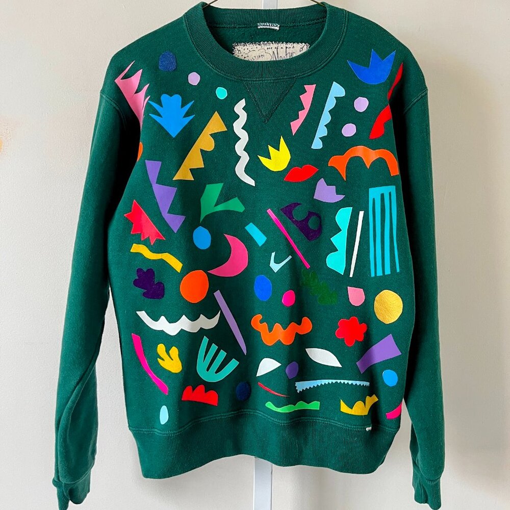 Christian Joy Signed One-of-a-Kind Art Crewneck Sweatshirt XS